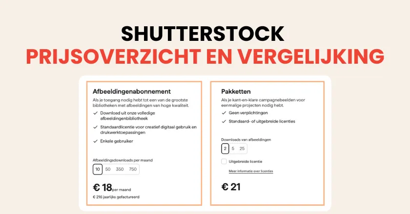Shutterstock prijsoverzicht en vergelijking