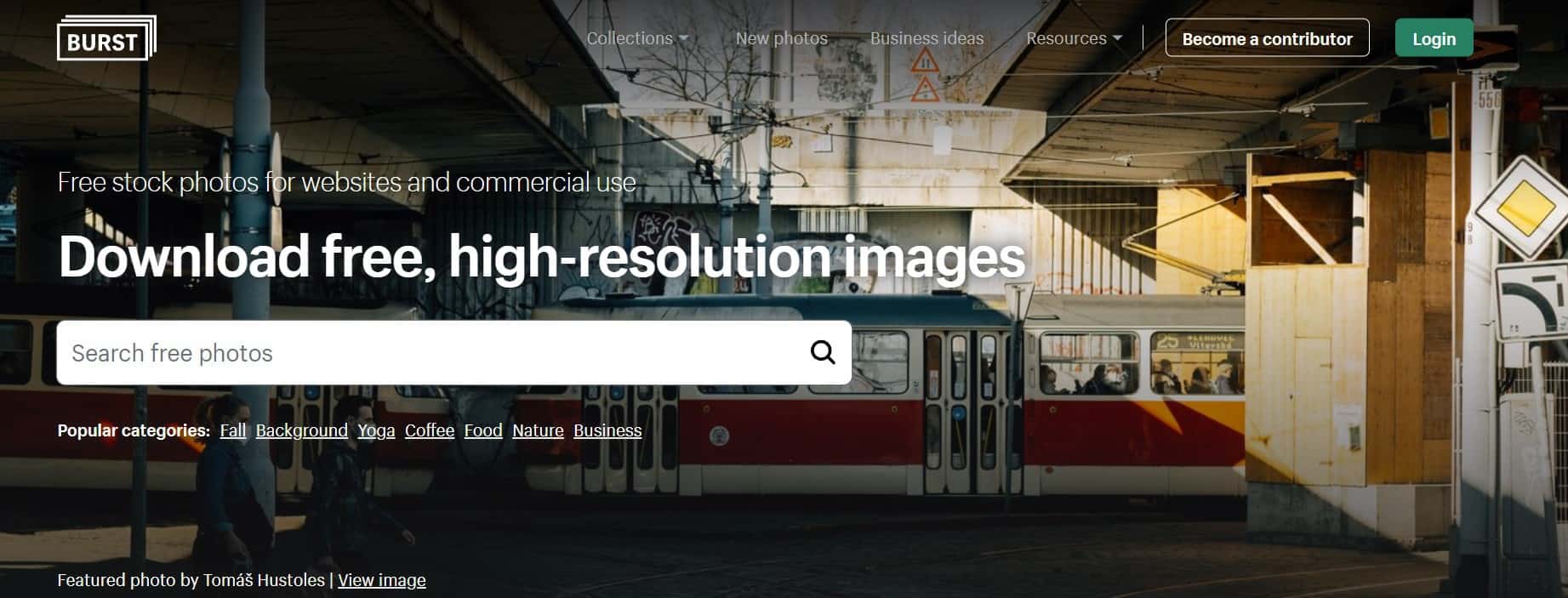 burst.shopify.com homepage