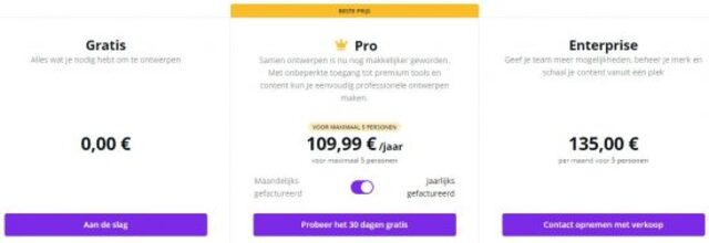 Canva gratis of betaald - Welke versie is de beste keuze? 11 Canva-prijzen