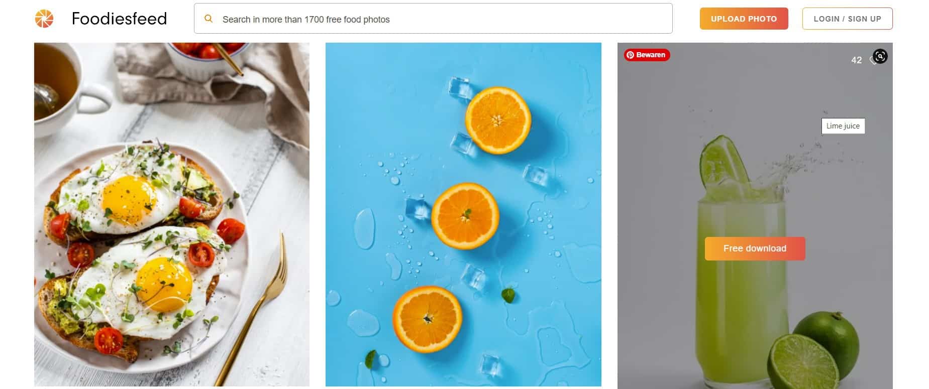 www.foodiesfeed.com homepage