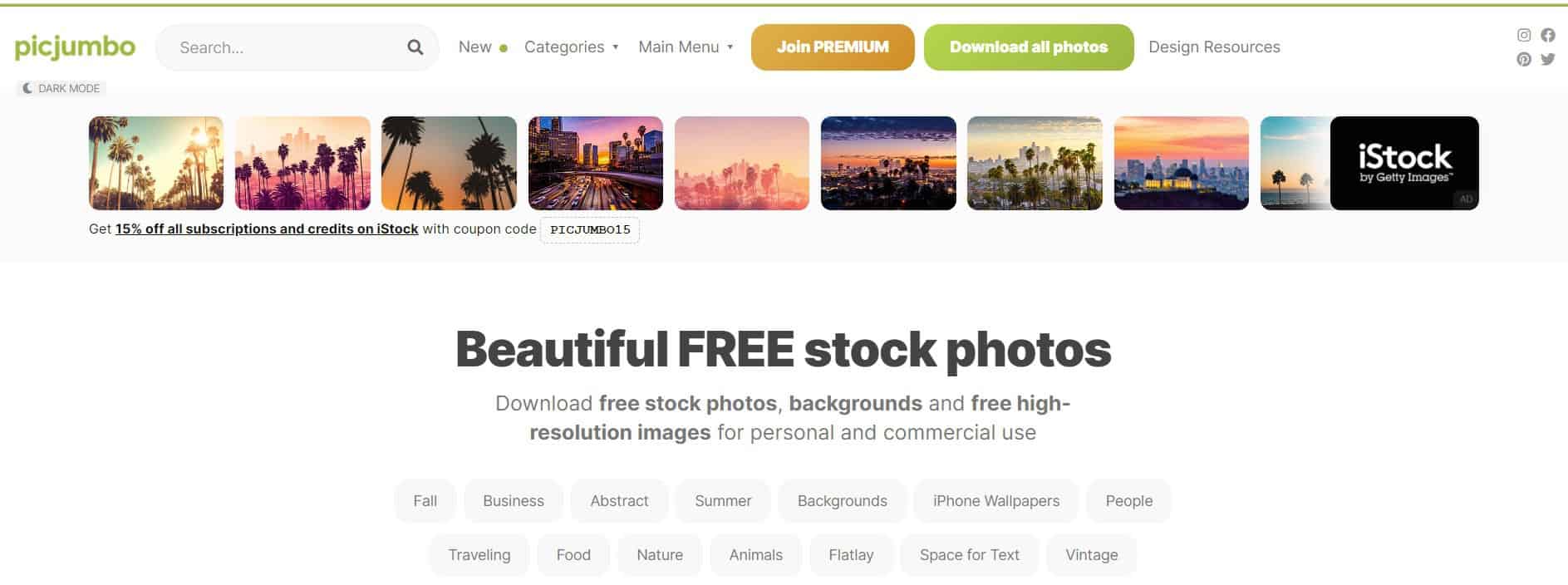 picjumbo.com homepage