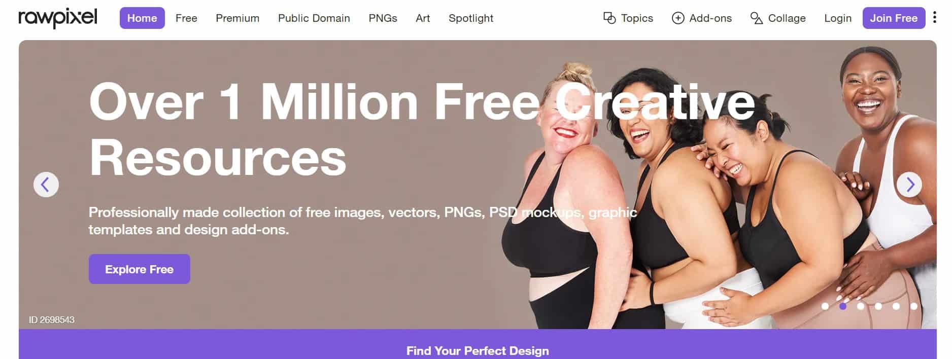 www.rawpixel.com homepage
