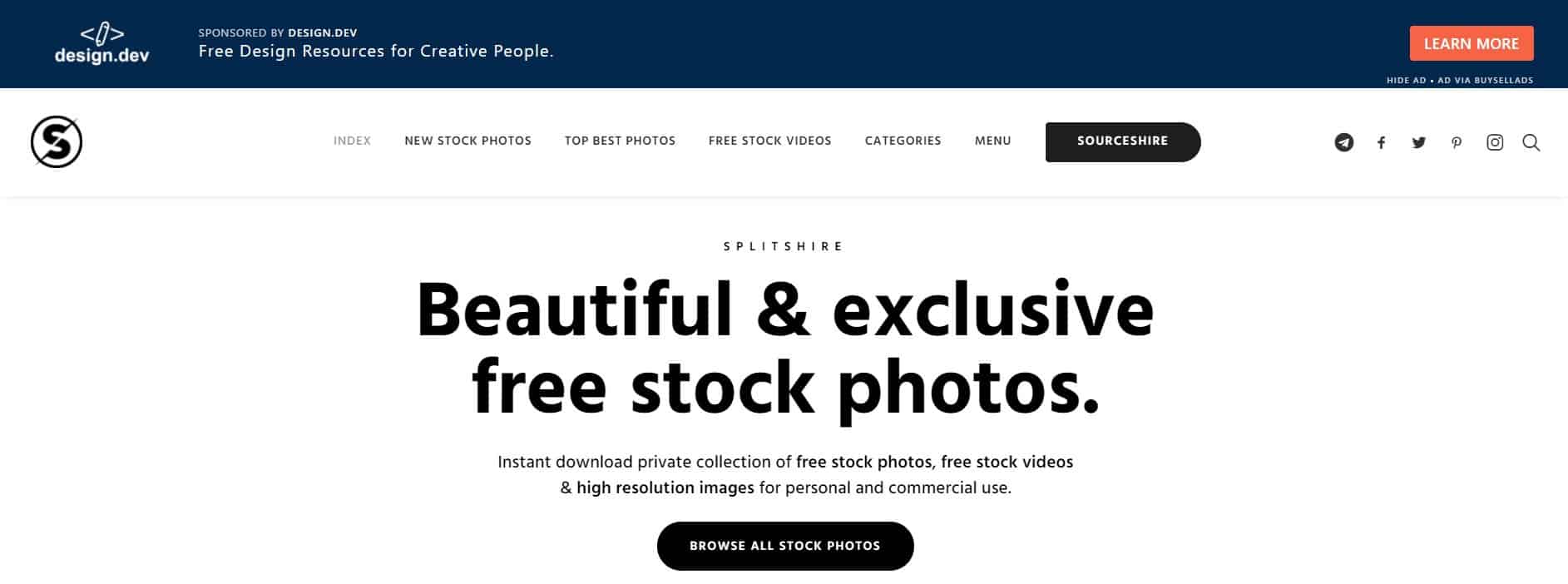 www.splitshire.com homepage