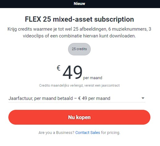 Shutterstock lanceert Flex 25 Multimedia abonnement + nieuwe functies 3 shutterstock-flex-abo-prijs