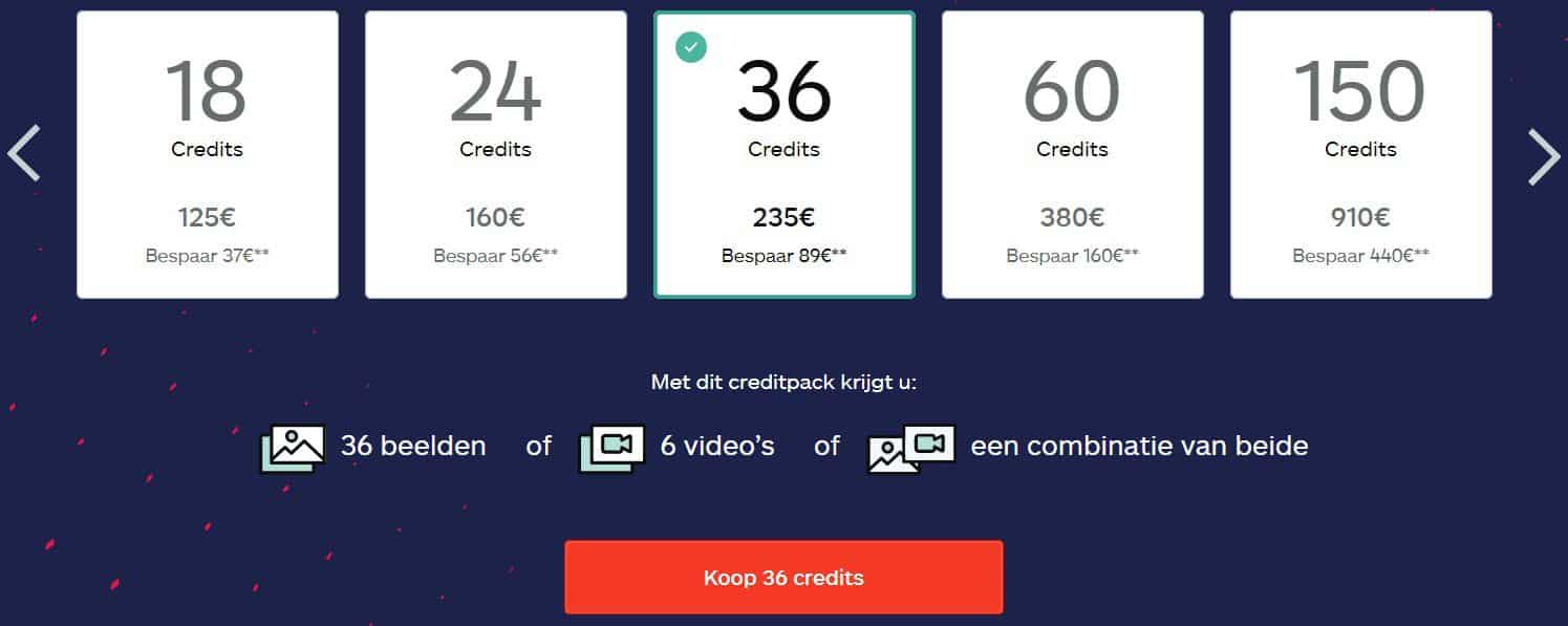 iStock prijzen credits