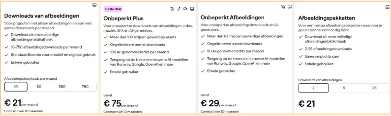 Shutterstock prizjen abonnementen
