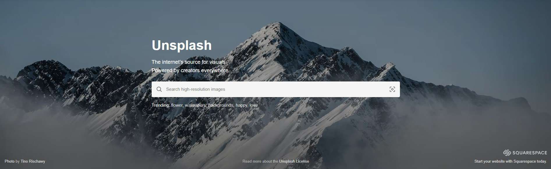 unsplash.com homepage