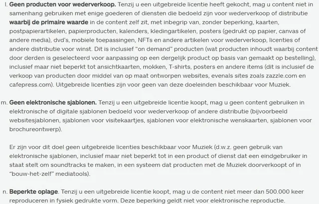 istock-licentie beperkingen standaardlicentie