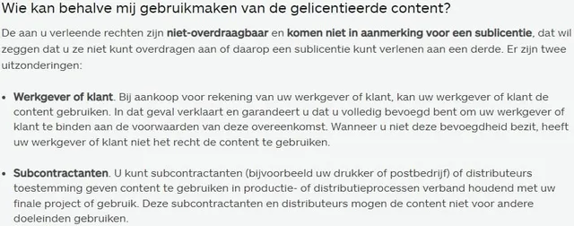 istock-licentie gebruik door derden