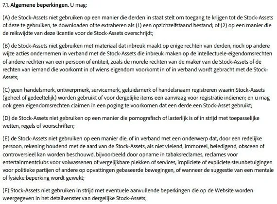 Adobe Stock licentie: veelgestelde vragen, voorwaarden, prijzen en meer 9 adobe stock algemene beperkingen