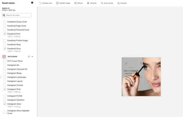 Shutterstock-bewerkingstools geval 1 slim formaat wijzigen
