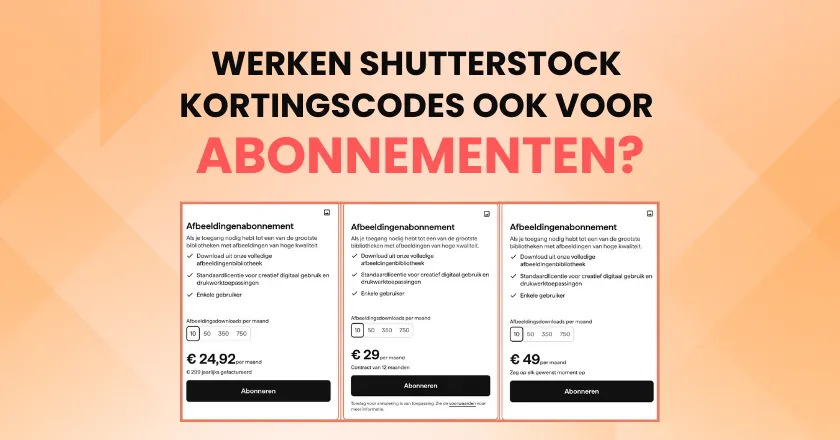 shutterstock kortingscodes werken voor abonnementen