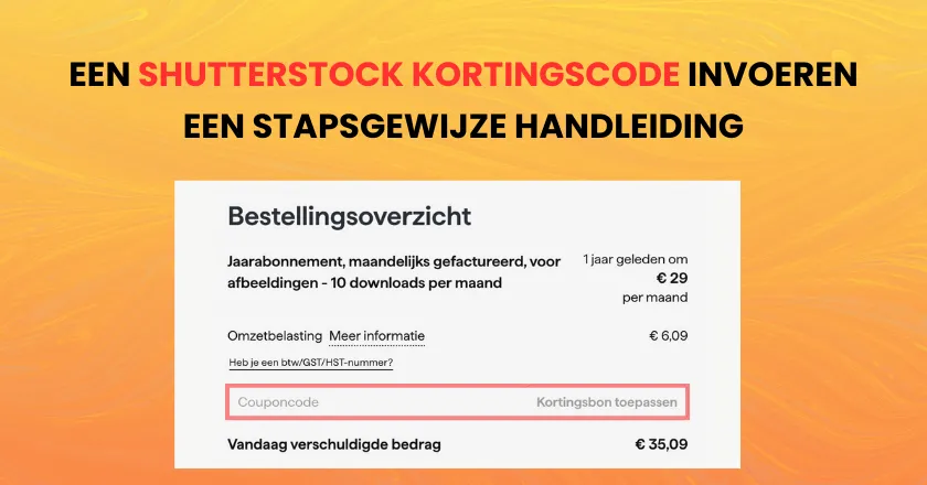 Shutterstock kortingscode invoeren