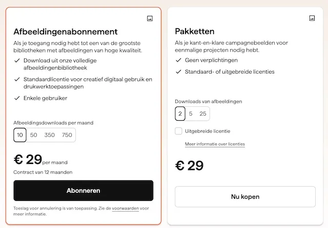 shutterstock prijzen new