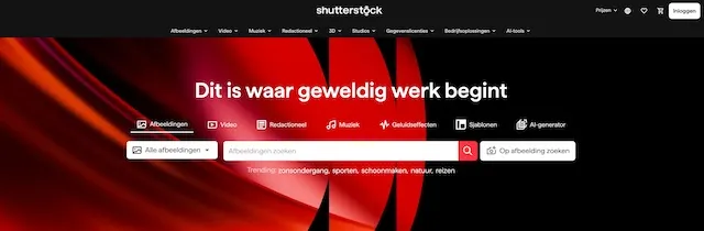 Startside van Shutterstock