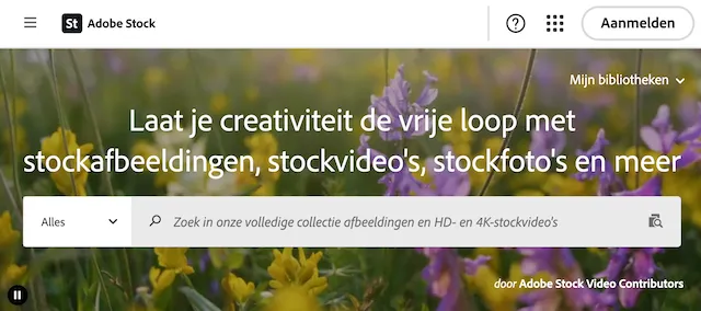startpagina adobe stock