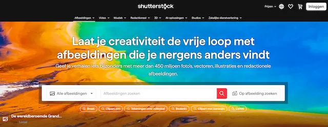 Shutterstock voor Contentmakers: Verdien, Personaliseer en Creëer Sneller 3 shutterstock startpagina