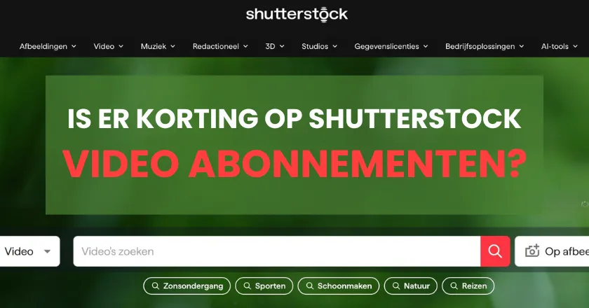 Shutterstock korting op video abonnementen
