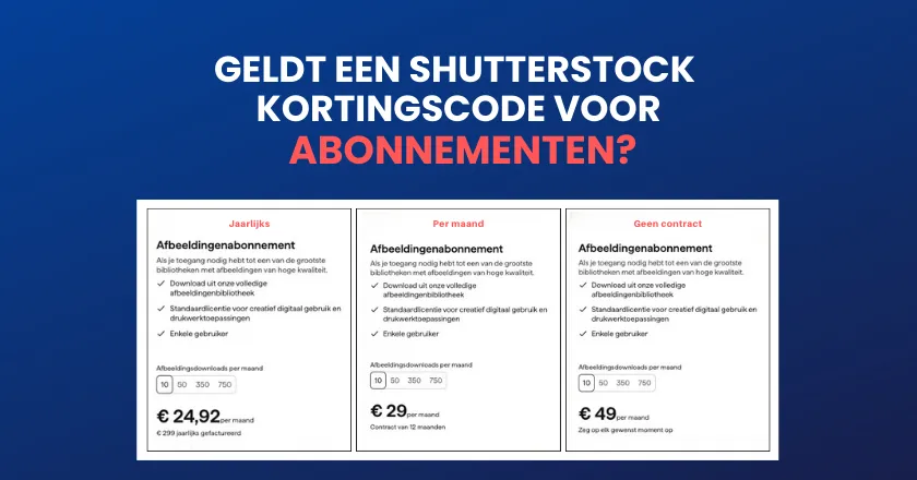 Shutterstock kortingscode geldt voor abonnementen