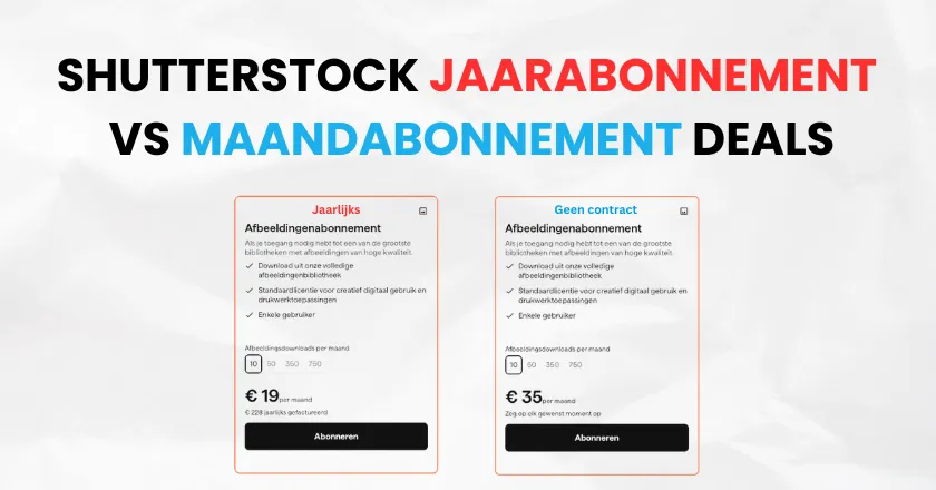 Shutterstock jaarabonnement vs maandabonnement