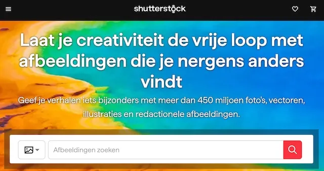 Startsite afbeeldingen Shutterstock