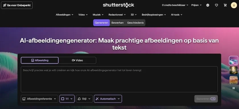 AI-afbeeldinggenerator van Shutterstock